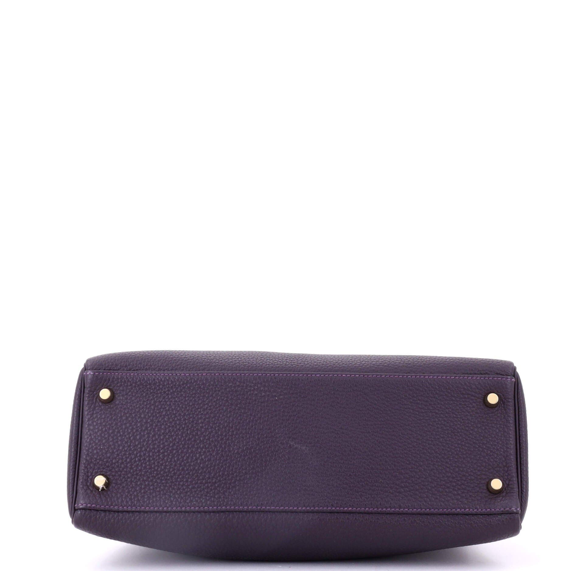 Pre-Owned Hermes Kelly Handbag Purple Togo with Gold Hardware 32, Alternate, color, Raisin