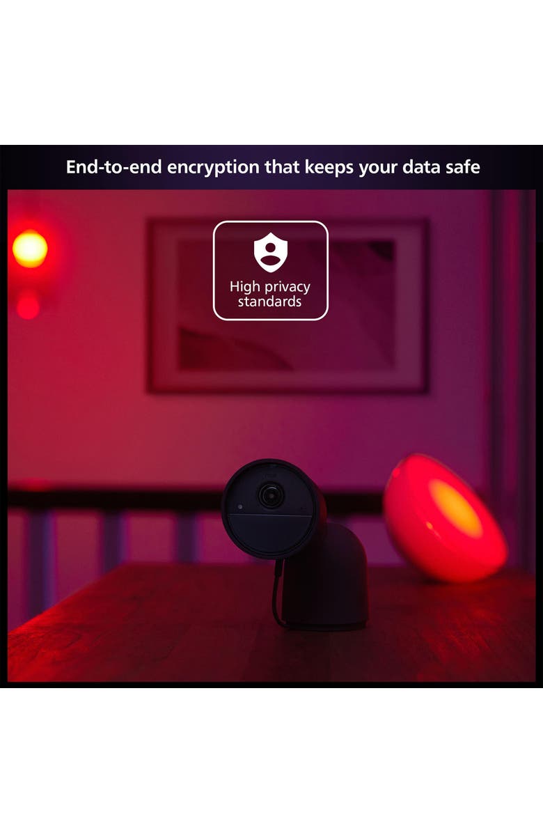 Philips Hue Secure Wired Security Camera with Desktop Stand, Alternate, color, Black