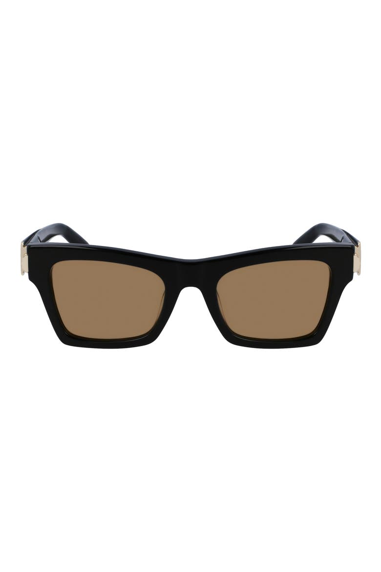Prisma 52mm Rectangular Sunglasses, Main, color, BLACK/ GOLD