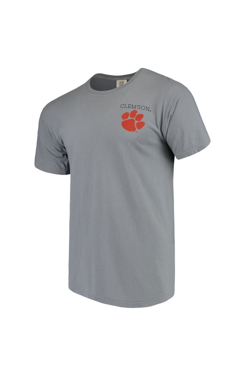 IMAGE ONE Men's Gray Clemson Tigers Comfort Colors Campus Scenery T-Shirt, Alternate, color, 