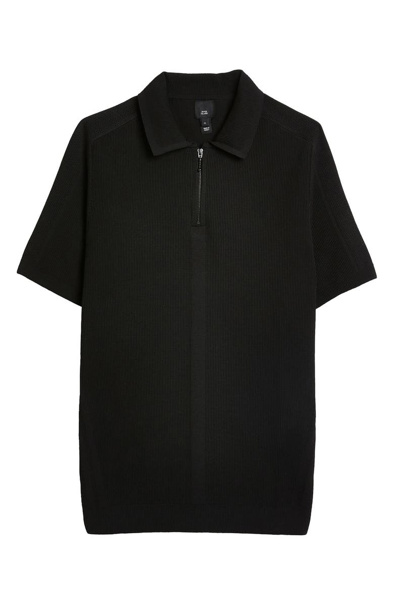 River Island Ribbed Quarter Zip Polo, Alternate, color,