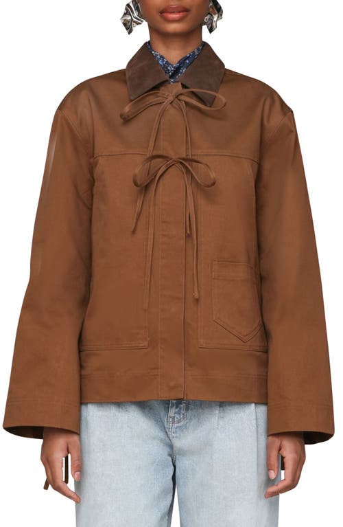 Avec Les Filles Tie Oversize Chore Jacket In Multi