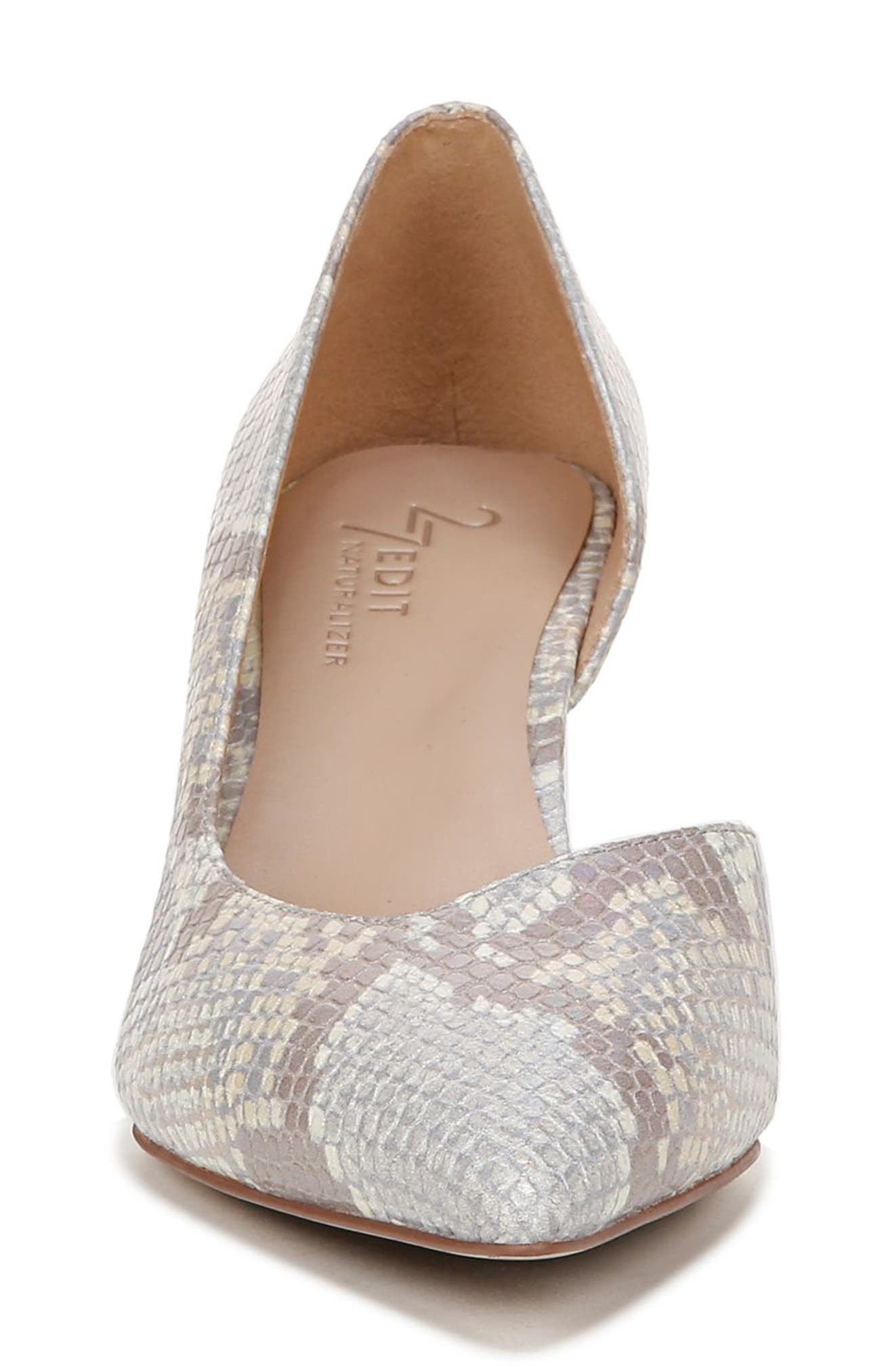 Faith Half d'Orsay Pointed Toe Pump, Alternate, color, WHITE MULTI LEATHER