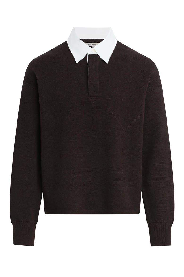 Long Sleeve Contrast Polo, Alternate, color, MOTOR
