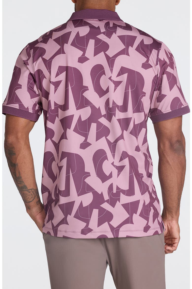 Ridge Abstract Print Performance Golf Polo, Alternate, color, DECO ECHO - PLUM WINE