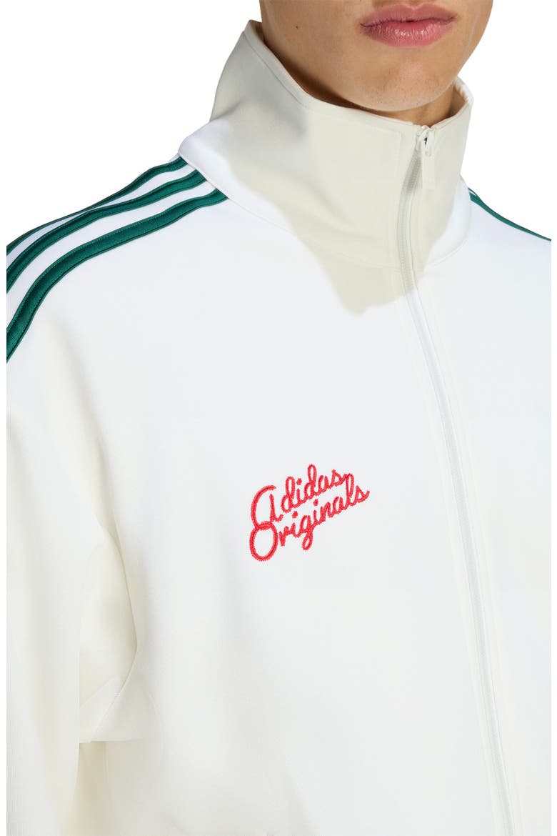 Firebird Roses Track Jacket, Alternate, color, OFF WHITE/ COLLEGIATE GREEN
