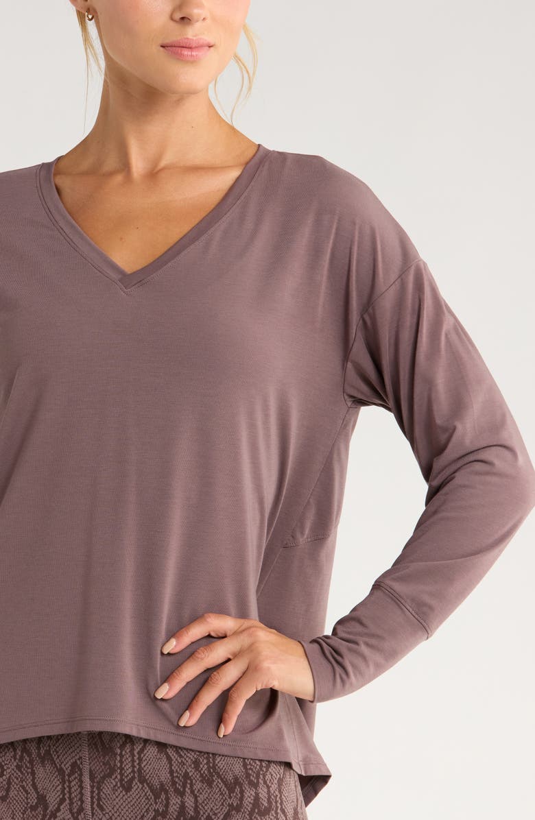 Zella Breathe Long Sleeve T-Shirt, Alternate, color, Grey Plum