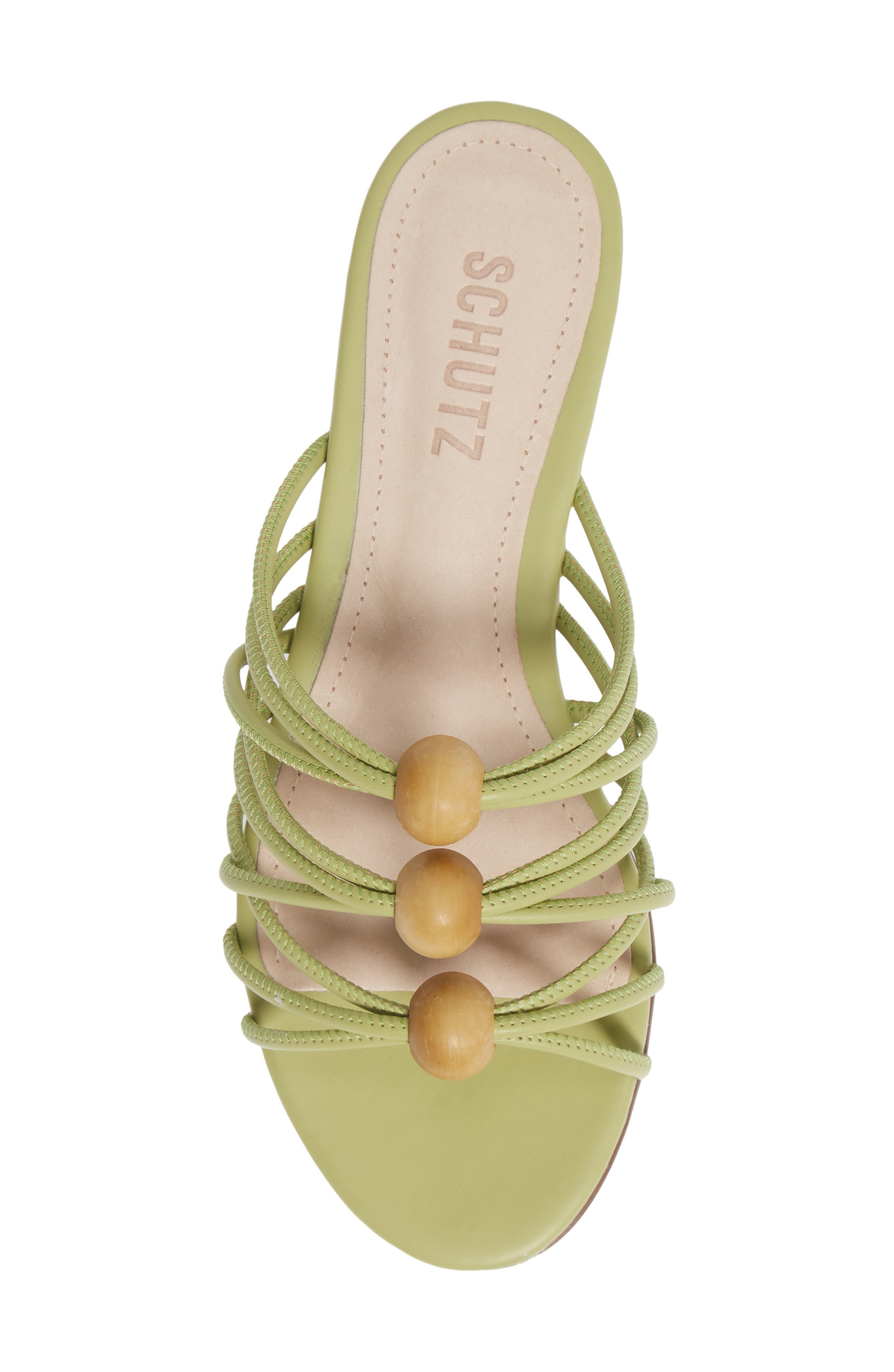 Aster Strappy Slide Sandal, Alternate, color, MELLOW GREEN FAUX LEATHER
