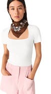 maje Square-neck ribbed sweater