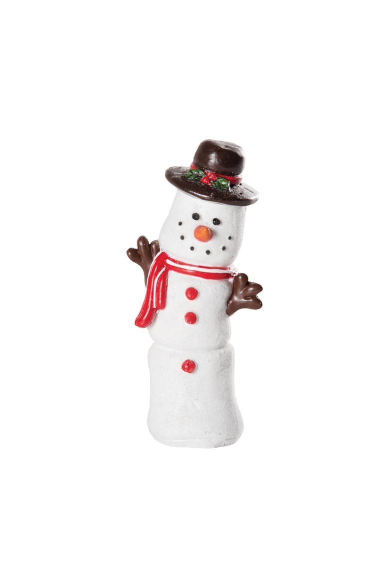 Snowman Figurine, Main, color, White