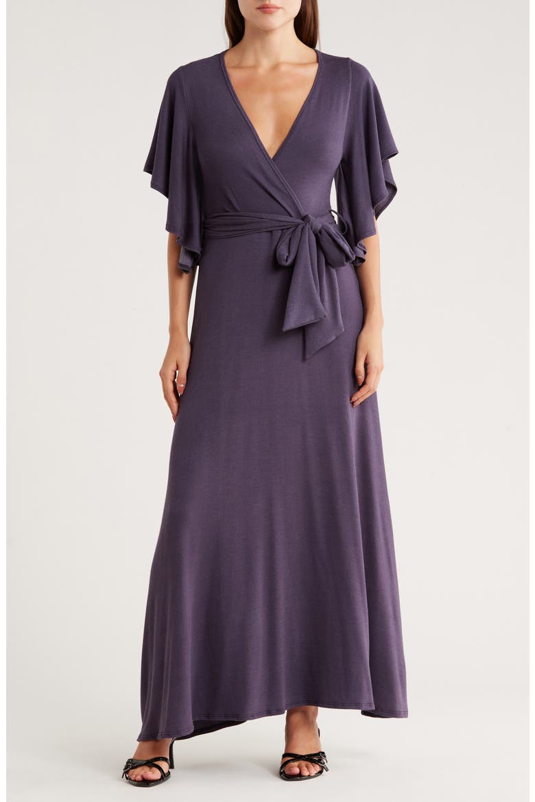 Wrap Maxi Dress, Main, color, DEJA BLUE