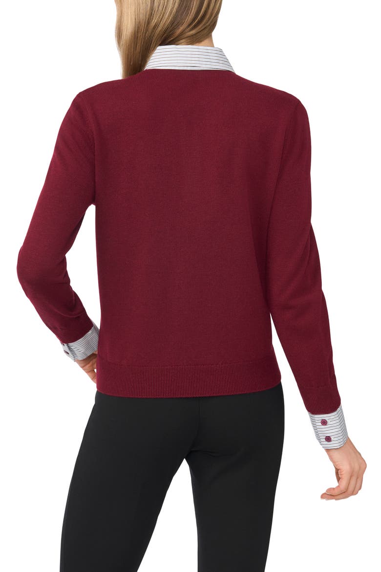 Mixed Media Henley, Alternate, color, BURNT CRANBERRY