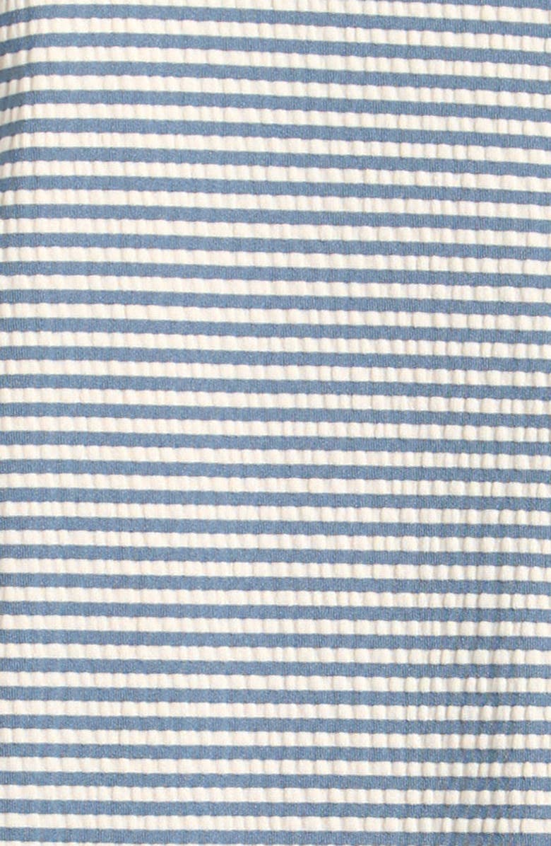 Pehr Kids' Short Sleeve One-Piece Rashguard Swimsuit, Alternate, color, Seersucker Ink