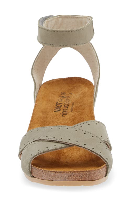 Naot Wand Wedge Sandal In Sage Nubuck