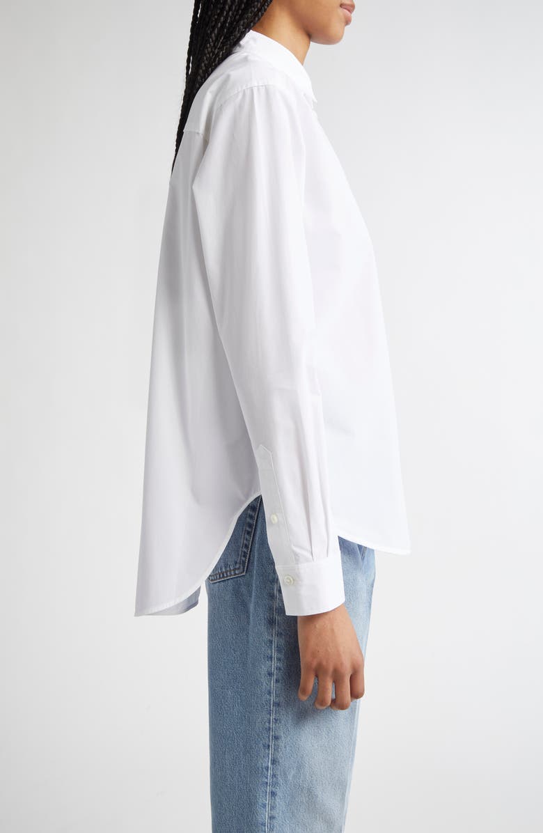 TOTEME Signature Organic Cotton Poplin Button-Up Shirt, Alternate, color, White