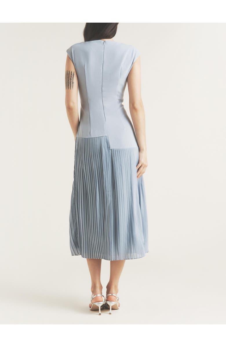 Six Stories Pleated Cap Sleeve Maxi Dress, Alternate, color, Blue