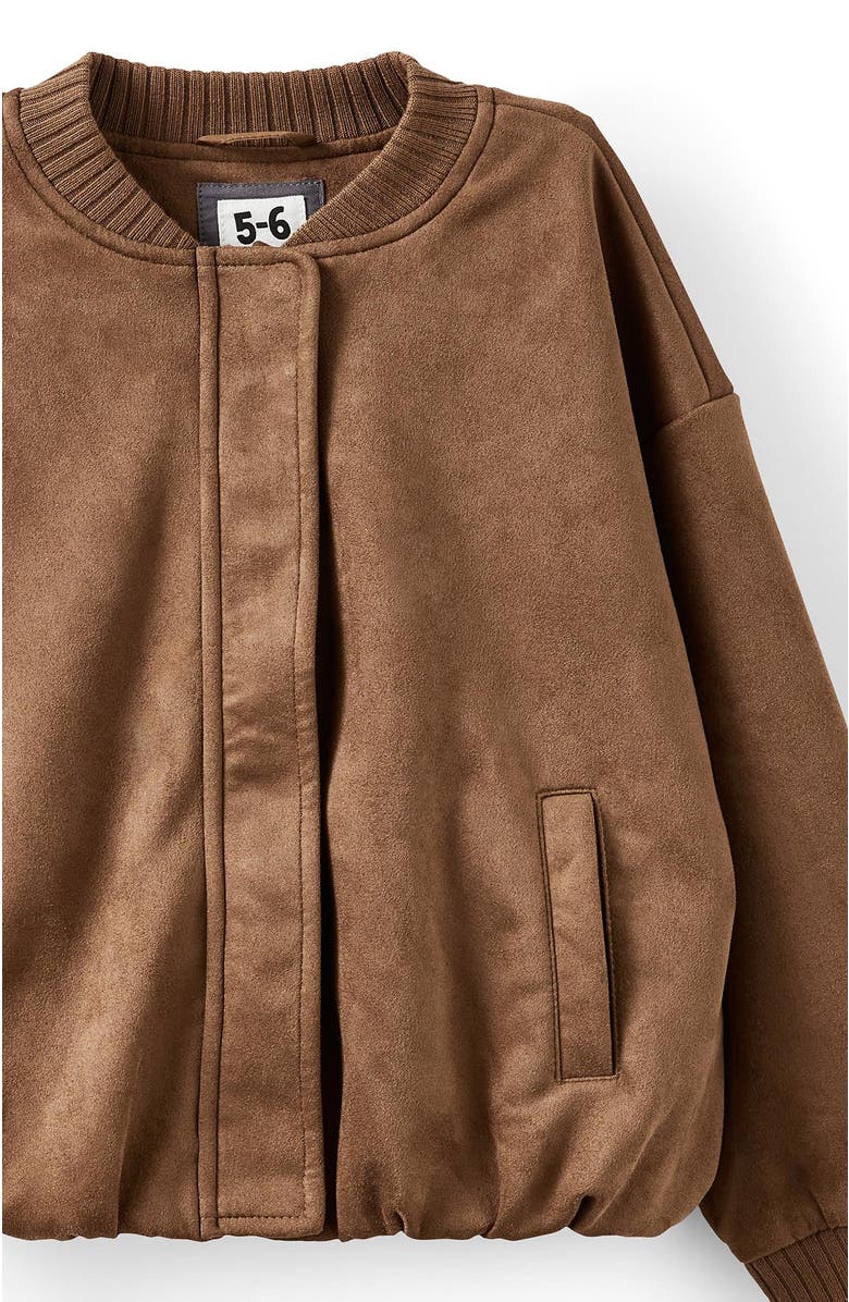 Cotton On Kids Kid's Oversized Bomber Jacket, Alternate, color, Tan Faux Suede