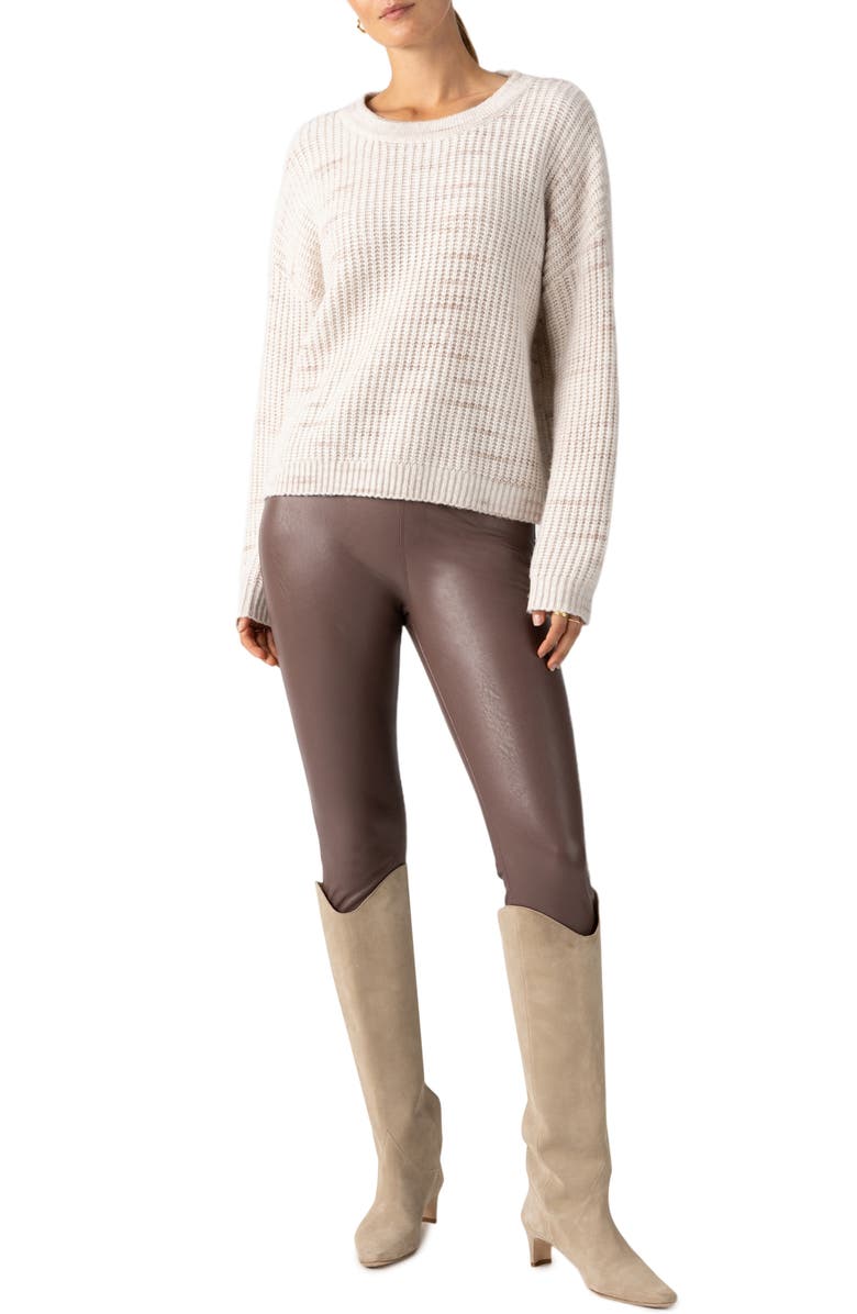 Sanctuary Cozy Stripe V-Back Sweater, Alternate, color, 