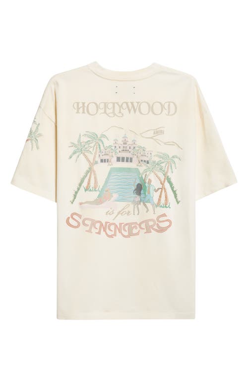 Amiri Sinners Oversize Cotton Graphic T-shirt In White