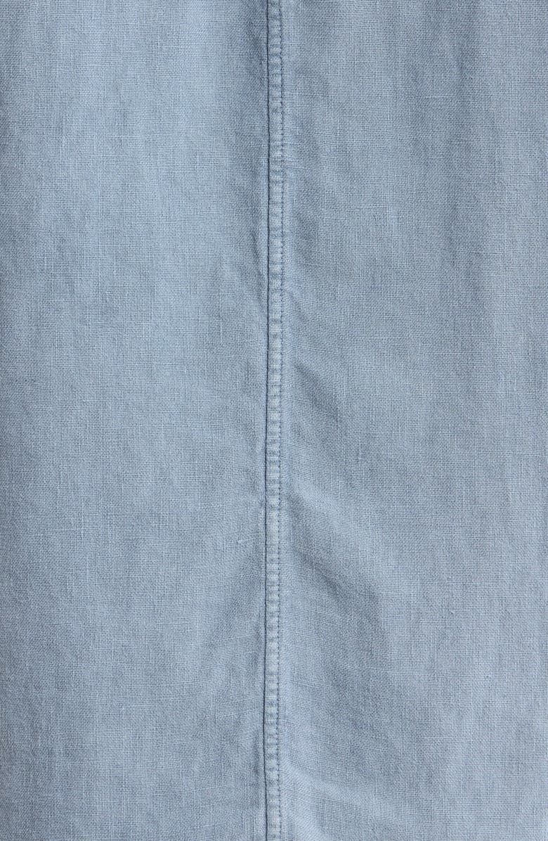 Citizens of Humanity Cairo Short Sleeve Linen Button-Up Shirt, Alternate, color, Stone Blue