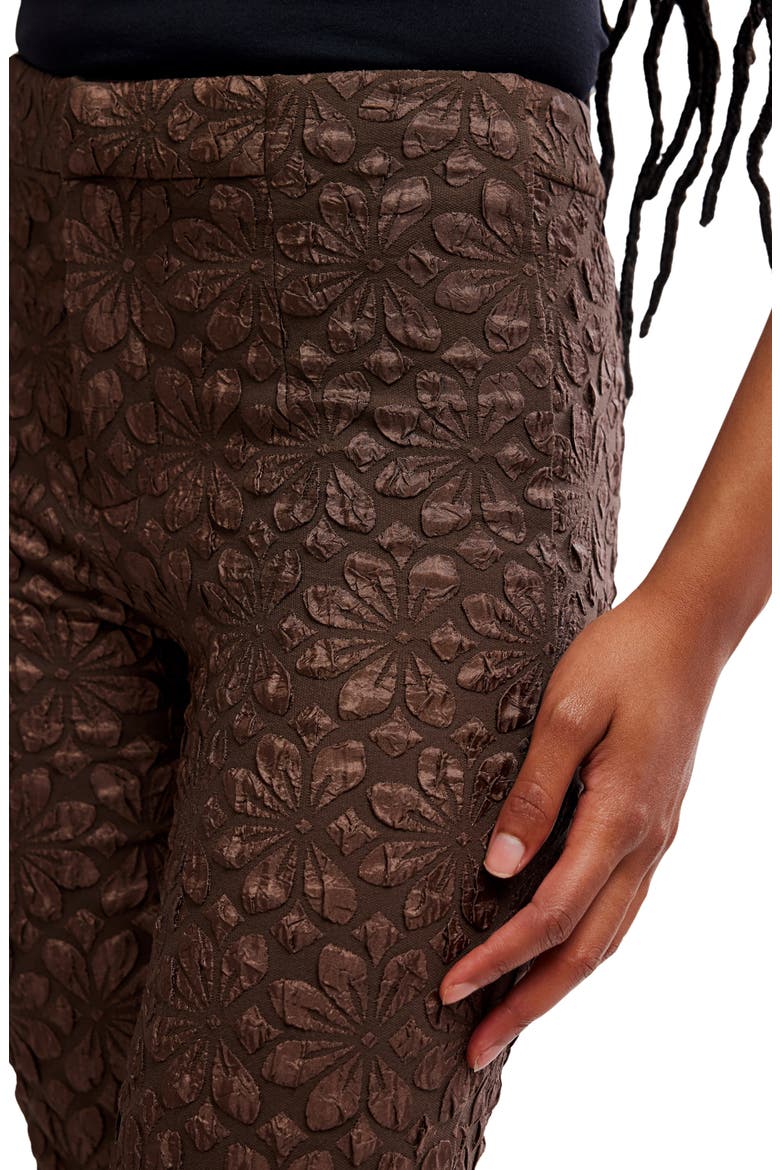 Runaway Floral Flare Pants, Alternate, color, FRENCH CHOCOLATE