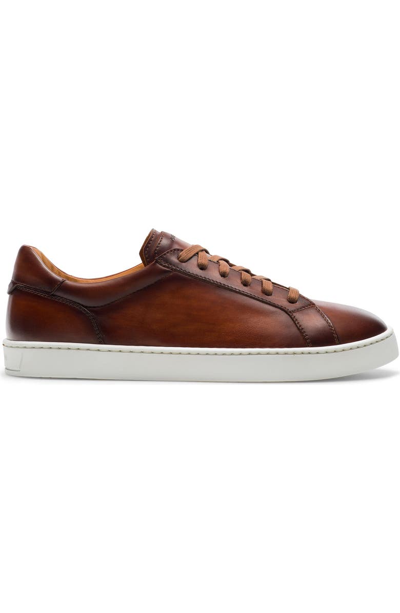 Magnanni Costa Leather Low Top Sneaker, Alternate, color, Cognac