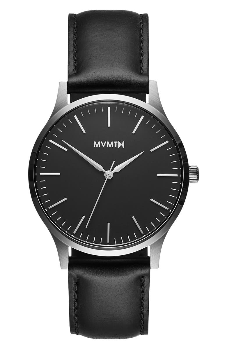 MVMT WATCHES MVMT 40 Series Leather Strap Watch, 40mm, Main, color, 