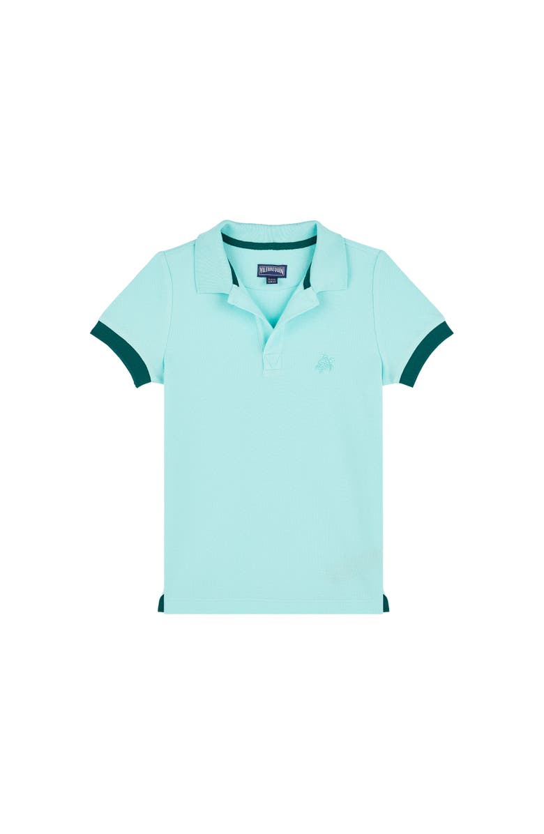 Vilebrequin Kids' Cotton Solid Polo, Alternate, color, Lagon