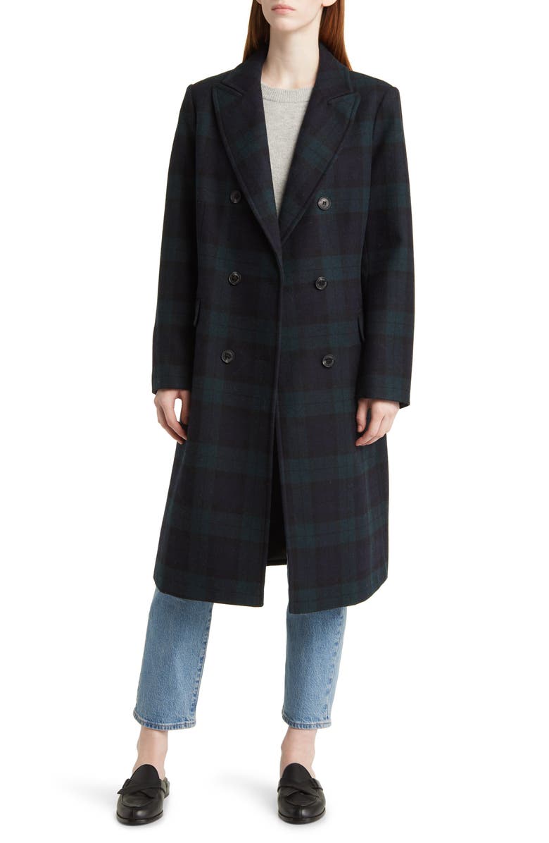 Lauren Ralph Lauren Plaid Wool Blend Coat, Alternate, color, 