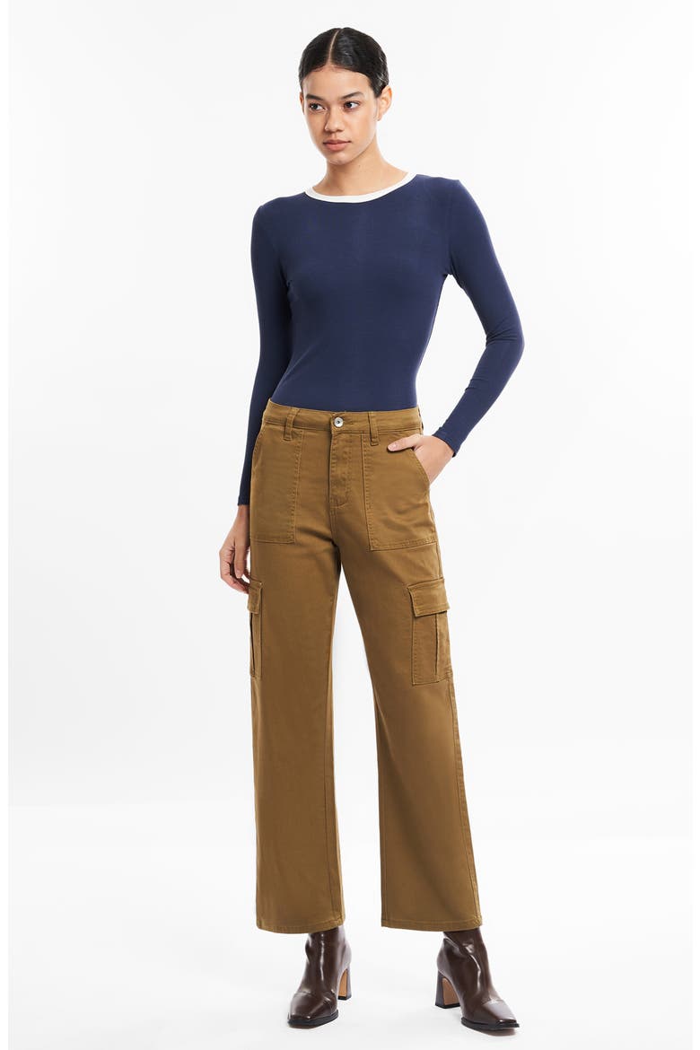 Angel High Waist Ankle Cargo Pants, Alternate, color, CAMEL