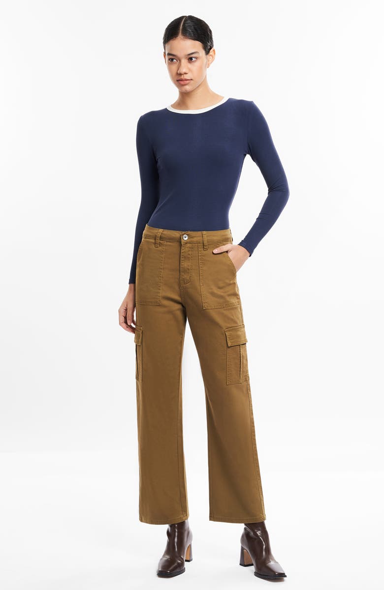 Bayeas Angel High Waist Ankle Cargo Pants, Alternate, color, Camel