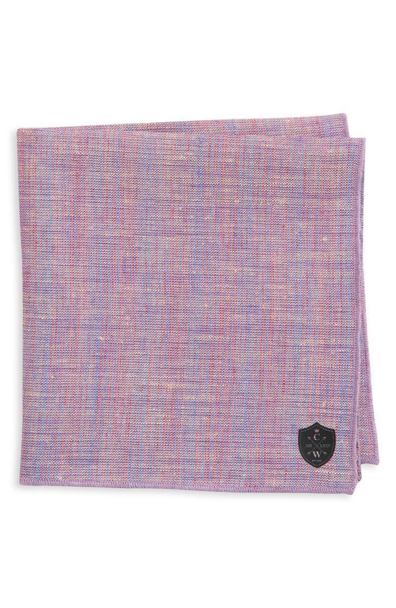 CLIFTON WILSON Lavender & Blue Stripe Linen Pocket Square, Main, color, 