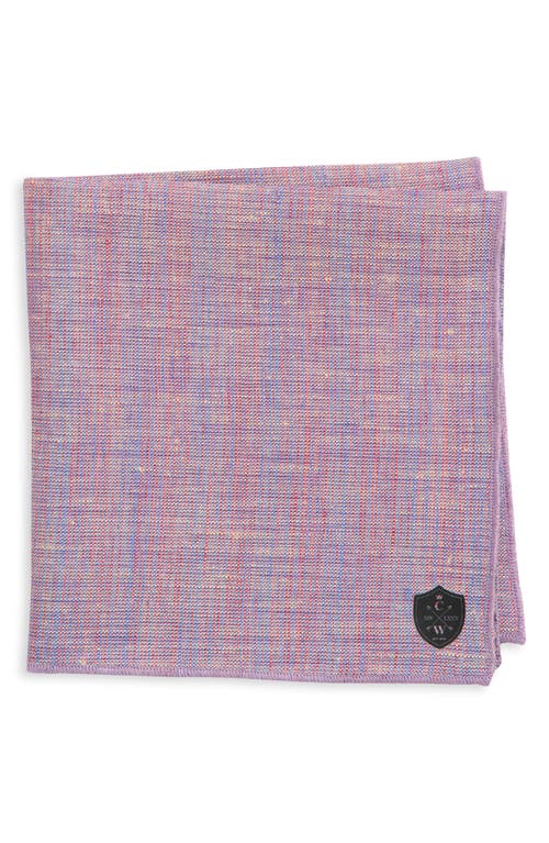 Clifton Wilson Lavender & Blue Stripe Linen Pocket Square
