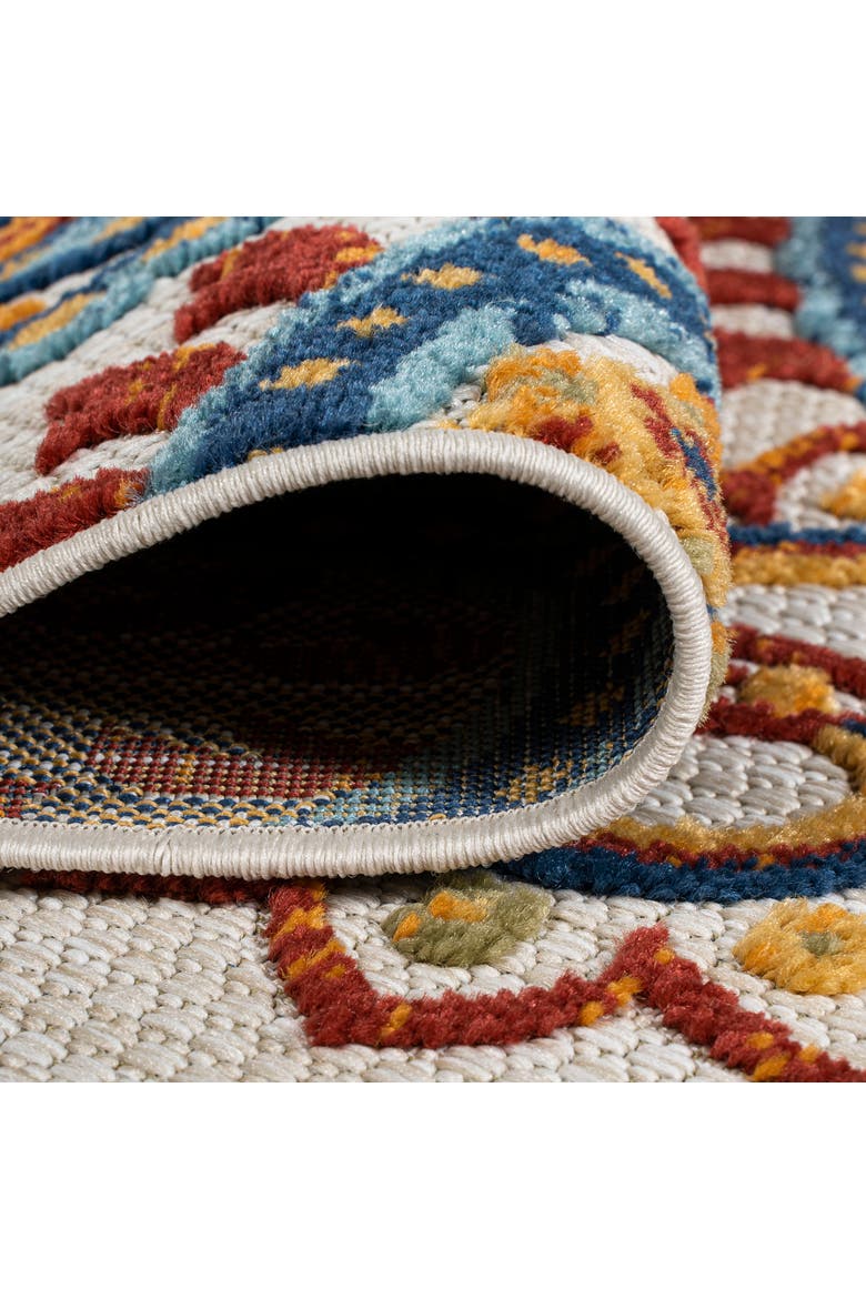 Gordes Paisley High-Low Light indoor/Outdoor Area Rug, Alternate, color, Orange/Multi