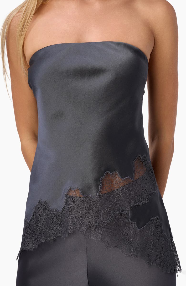 CAMI NYC Odessa Lace Trim Strapless Silk Top, Alternate, color,