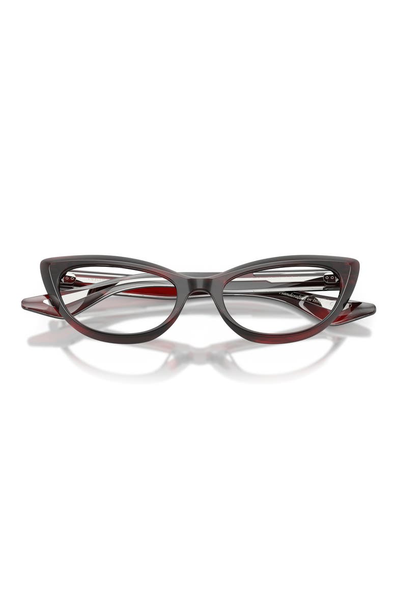 Khaite 53mm Cat Eye Blue Light Blocking Glasses, Alternate, color, BORDEAUX BARK / CLEAR