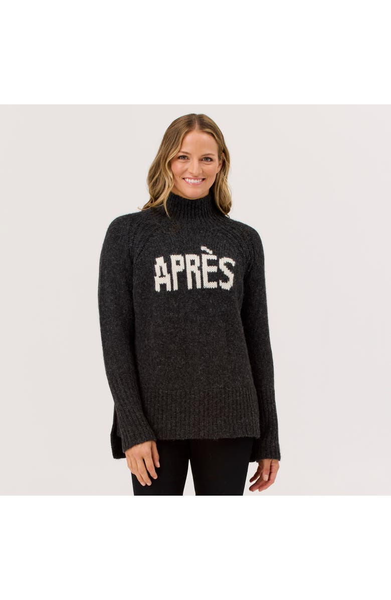 Krimson Klover Apres Baby Alpaca Tunic, Main, color, Heather Black