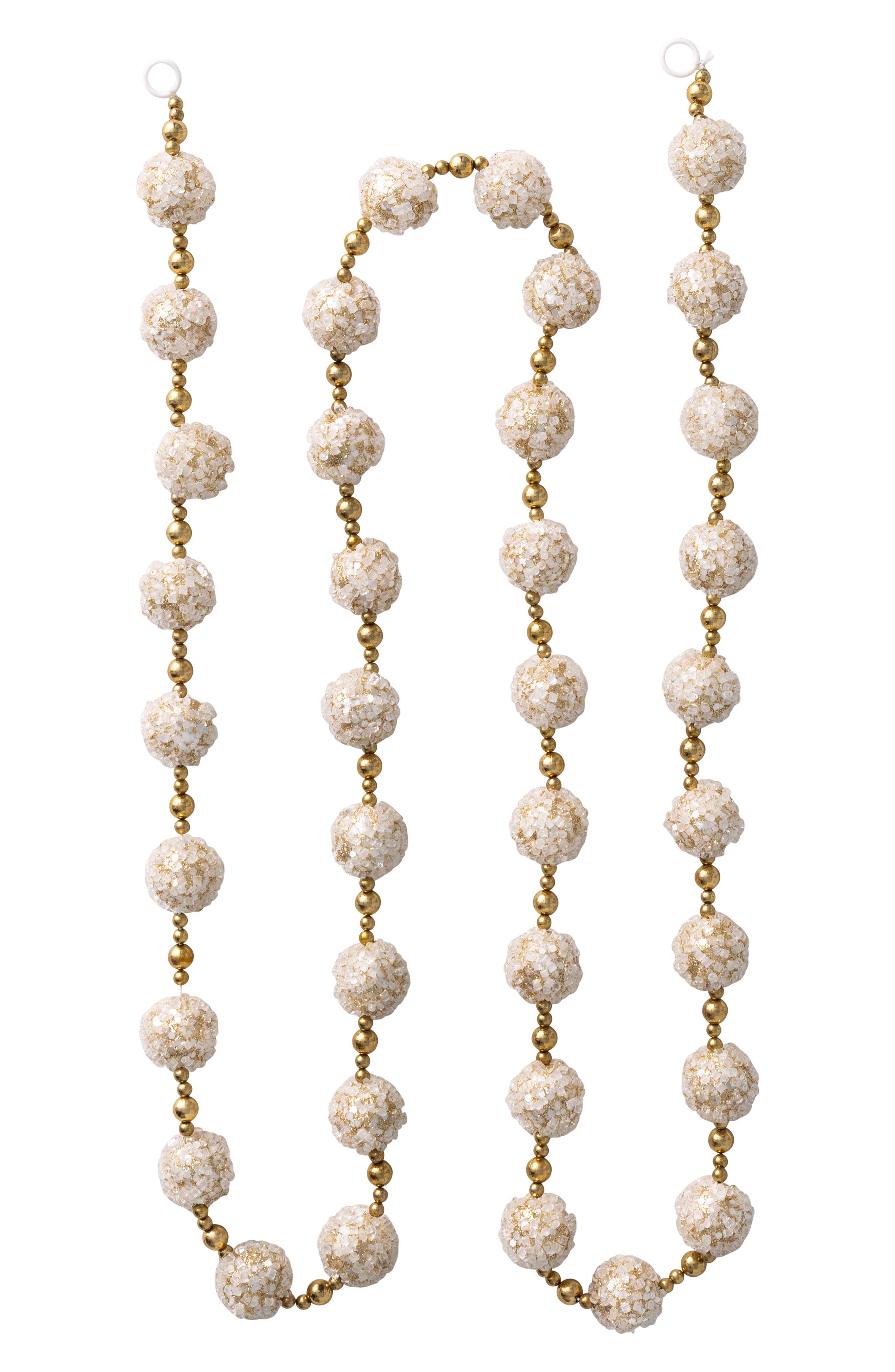 Balsam Hill Gold Ice Crystal Set of 3 Beaded Garlands 