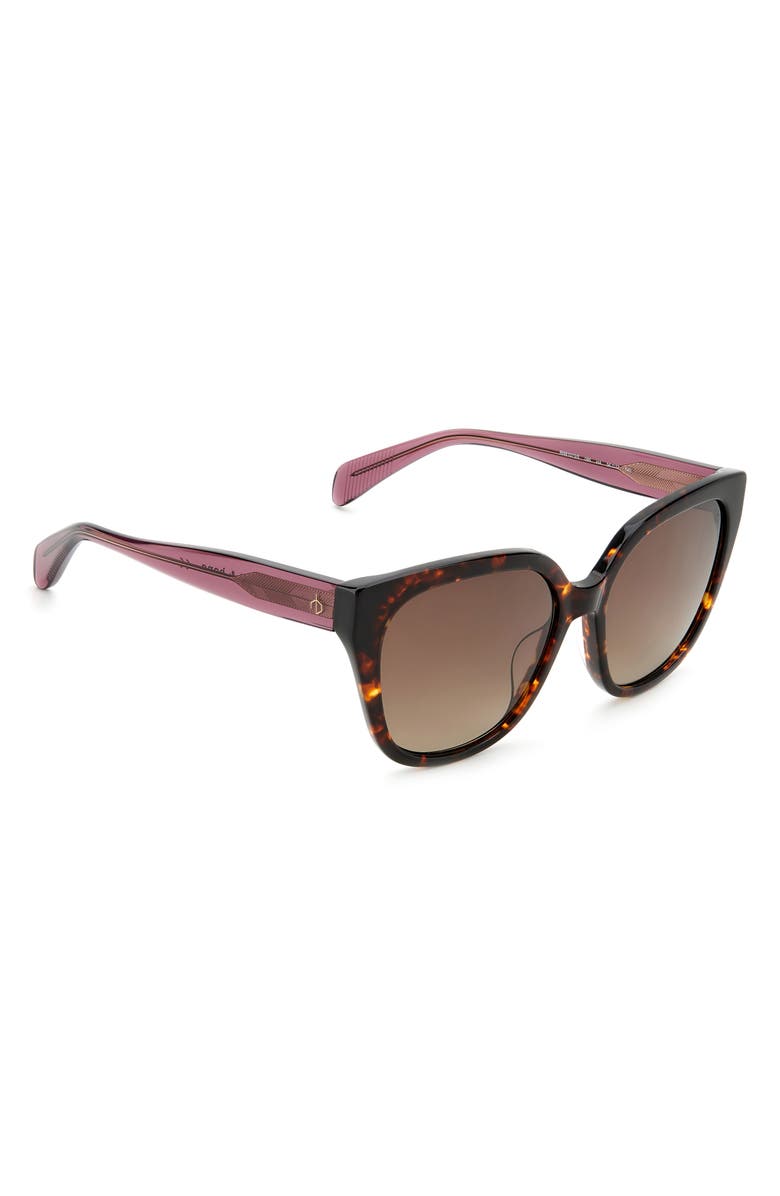 rag & bone 56mm Square Sunglasses, Alternate, color, Havana