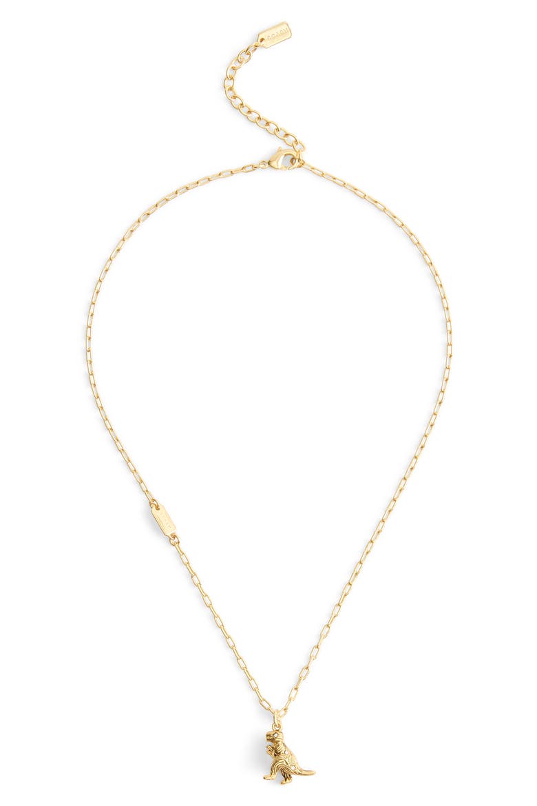 Brushed Rexy Short Pendant Necklace, Main, color, SHINY GOLD