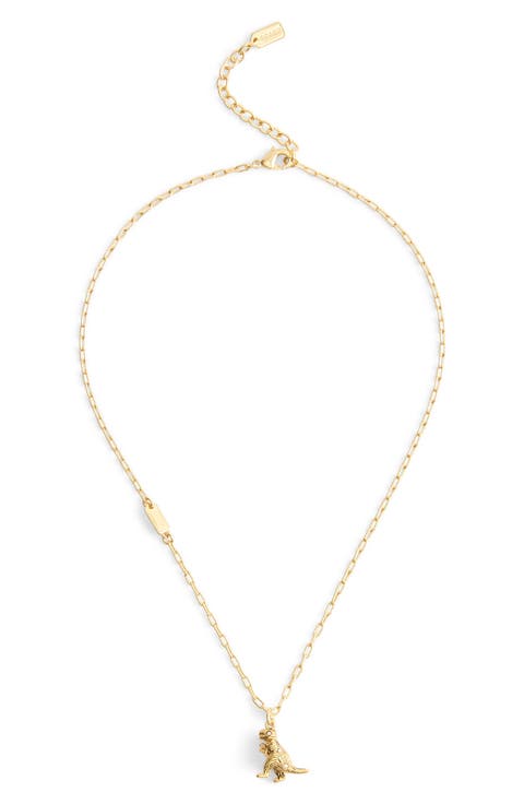 Brushed Rexy Short Pendant Necklace