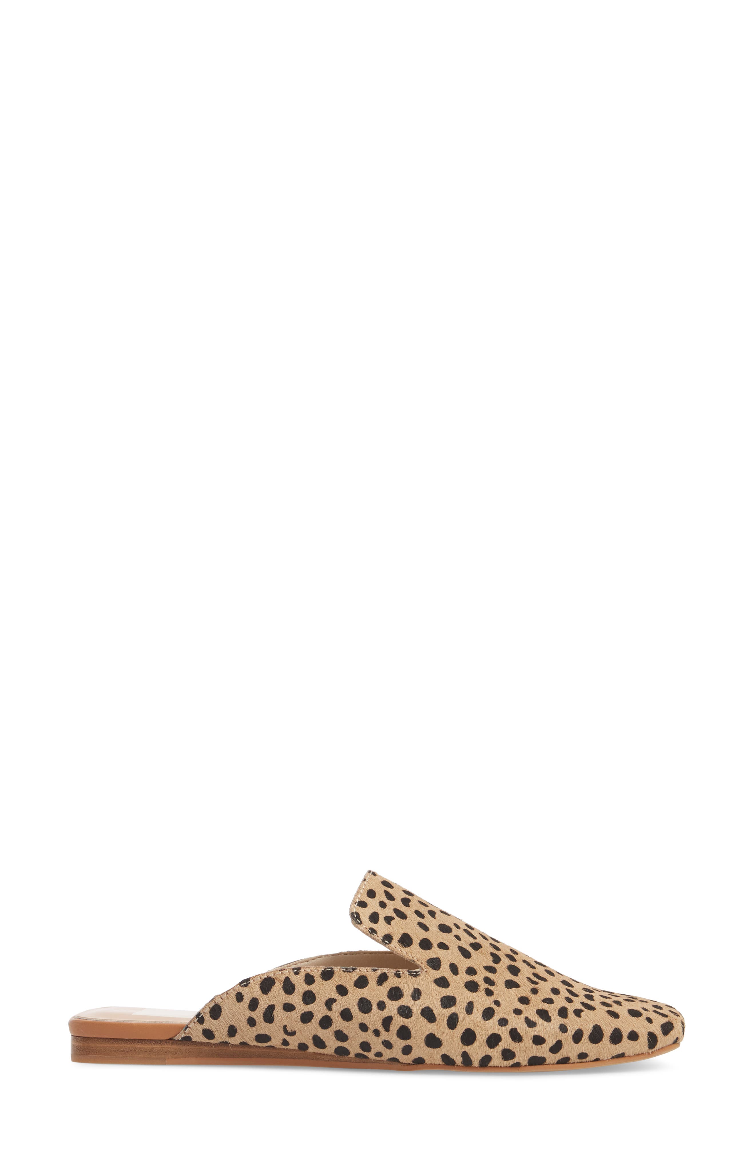 Brie Flat Mule, Alternate, color, LEOPARD CALF HAIR
