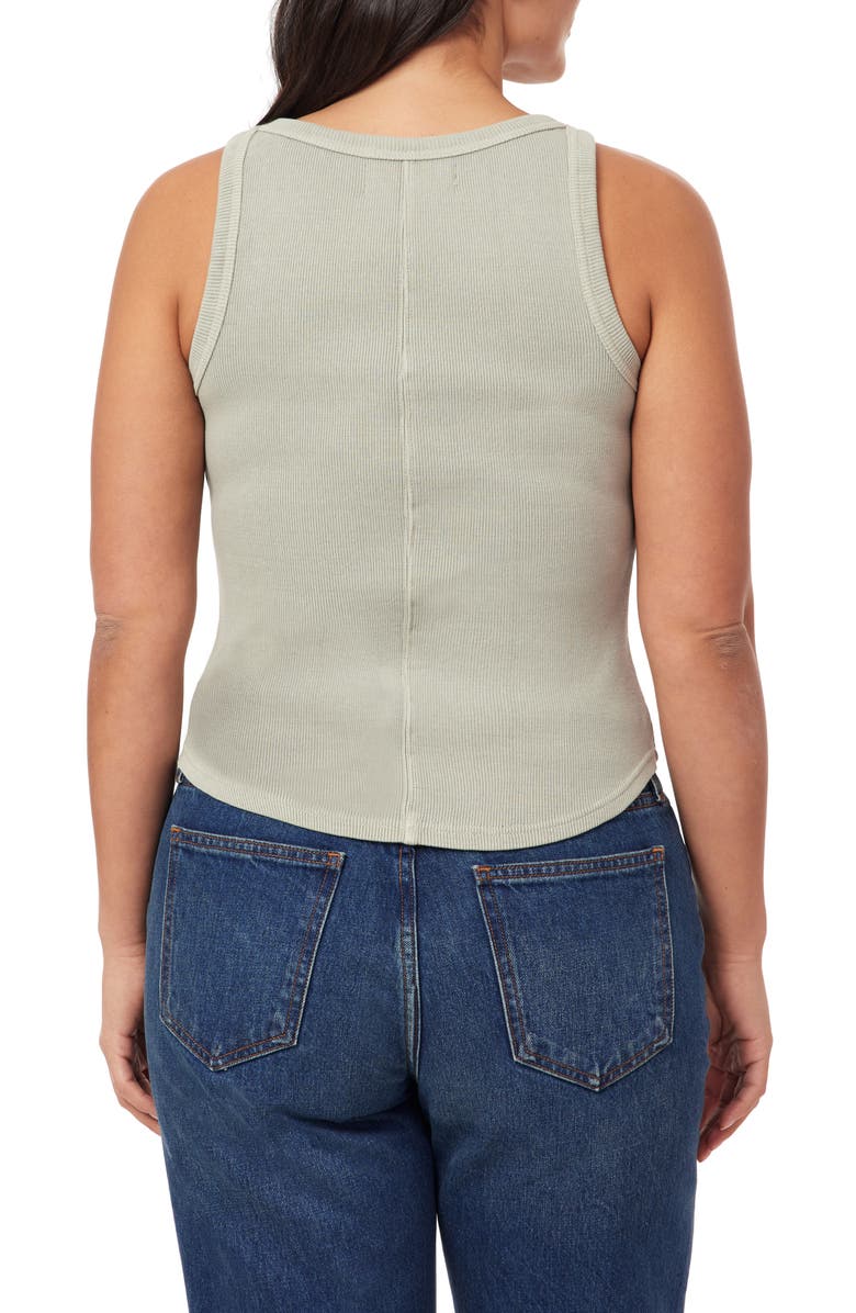 C & C California Embroidered Ribbed Tank, Alternate, color, Beligian Block- Olives
