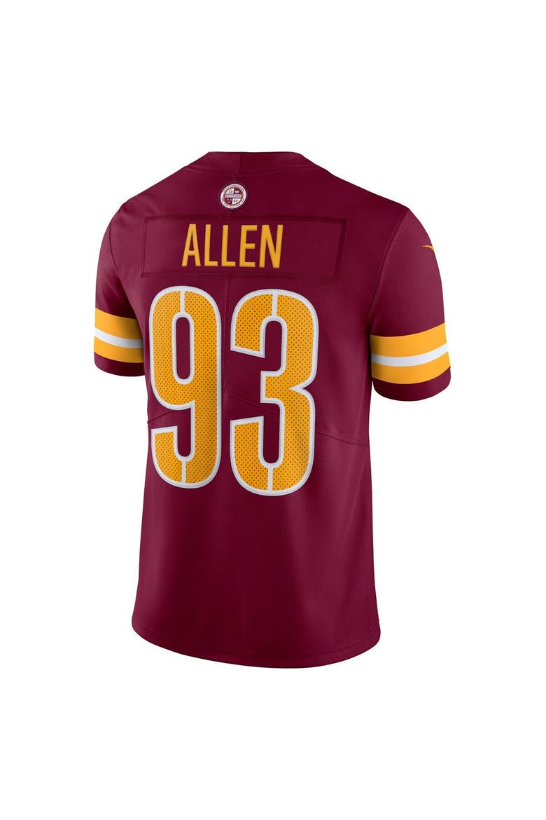 Men's Nike Jonathan Allen Burgundy Washington Commanders Vapor Limited Jersey, Alternate, color, Burgundy