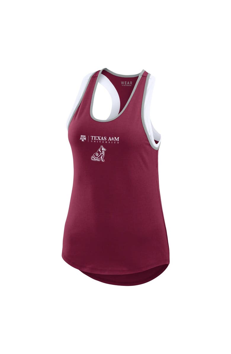 WEAR by Erin Andrews Women's WEAR by Erin Andrews Maroon Texas A&M Aggies Open Hole Razorback Tank Top, Alternate, color, Maroon