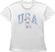 Minnie Mouse Women's American Sweetheart Pose Short Sleeve Straight Fit T-Shirt