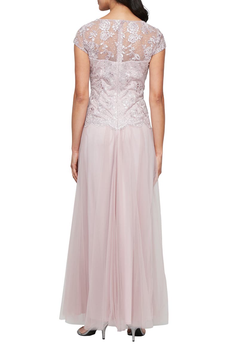 Sequin Embroidered Faux Two-Piece Gown, Alternate, color, BLUSH