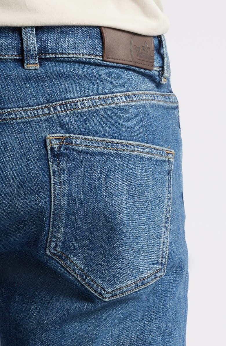 Peter Millar Crown Crafted Washed Five Pocket Straight Leg Jeans, Alternate, color, True Blue Wash