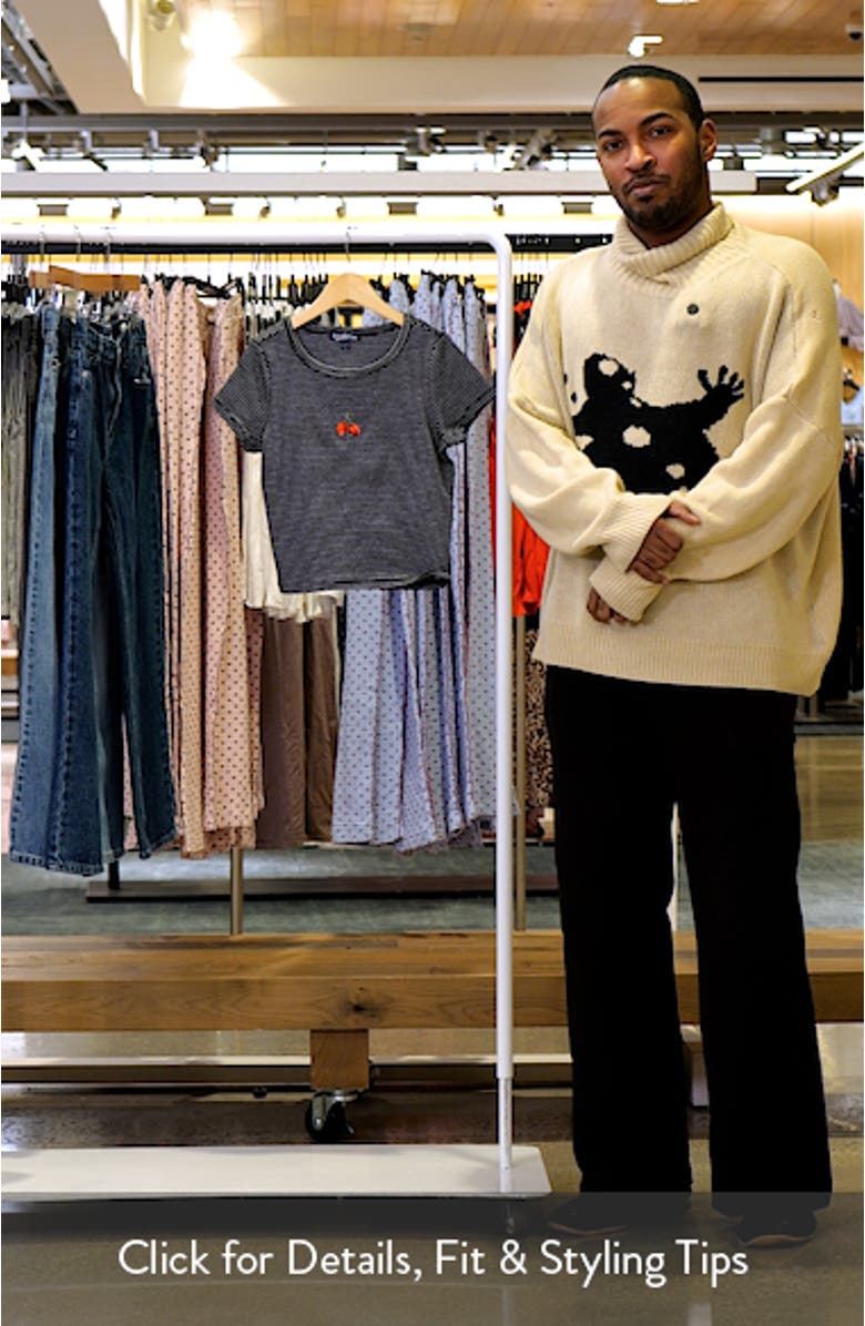 Kids' Stripe Cherry Embroidered Cotton T-Shirt, sales video thumbnail