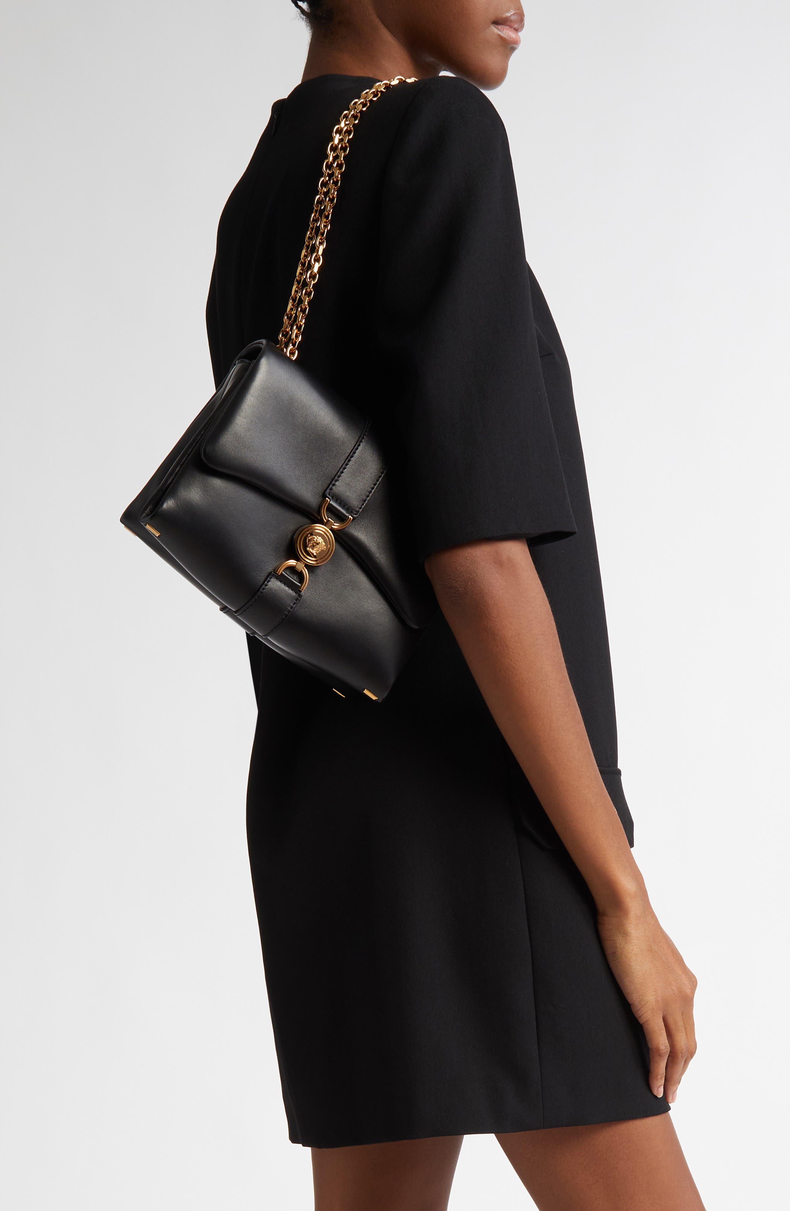 Versace Medusa 95 Kleio Leather Shoulder Bag, Alternate, color, 